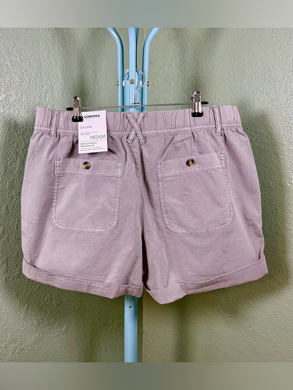Sonoma Dusty Grey Drawstring Cuffed Women’s Shorts - Picture 4 of 10